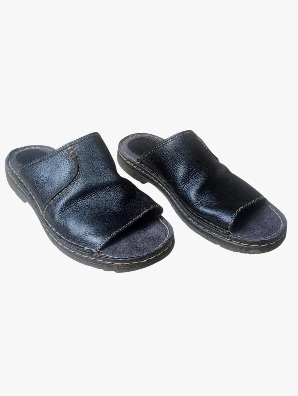 Vintage 90s Dr. Martens Achava Mule Black Leather Slide Sandals Men's US Size 12